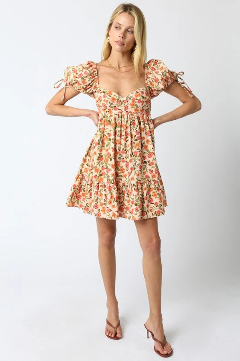 Peach Floral Dress