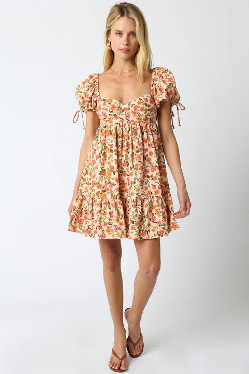 Peach Floral Dress