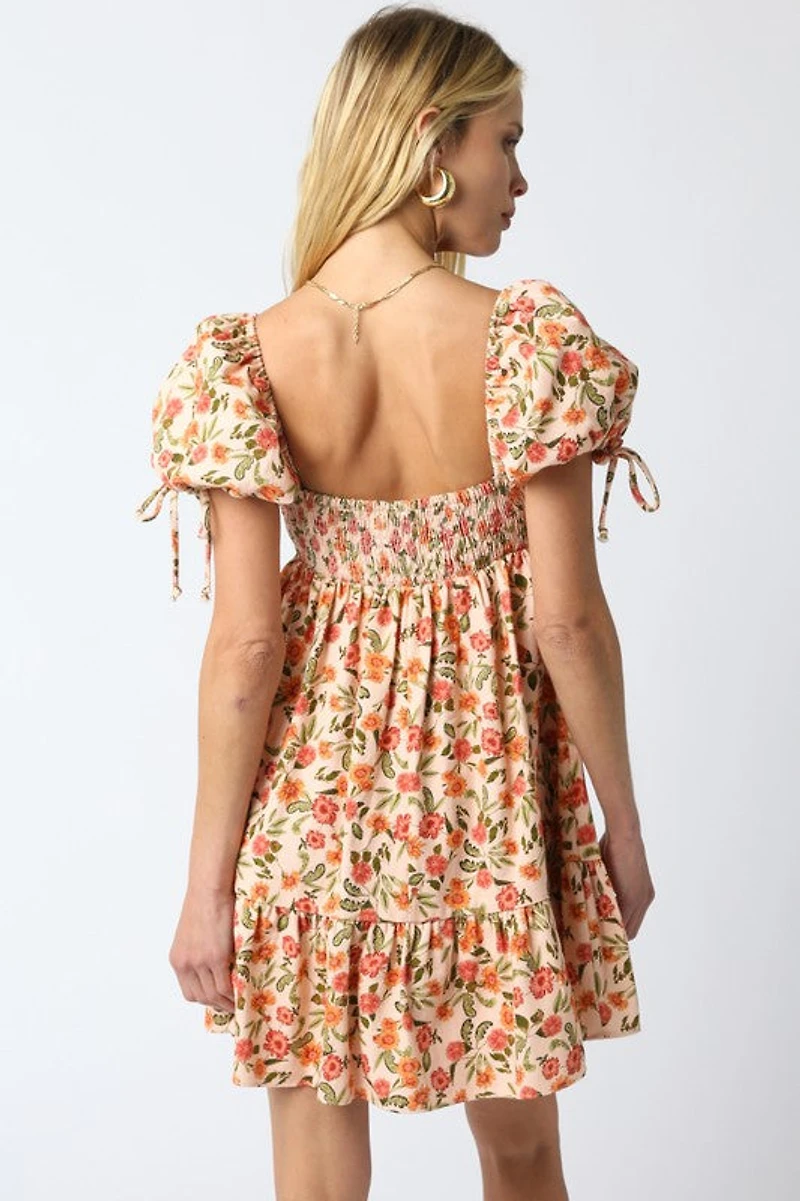 Peach Floral Dress