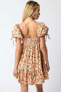 Peach Floral Dress