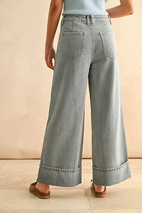 Textured Denim Pants