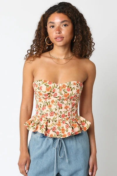 Peach Sena Floral Top