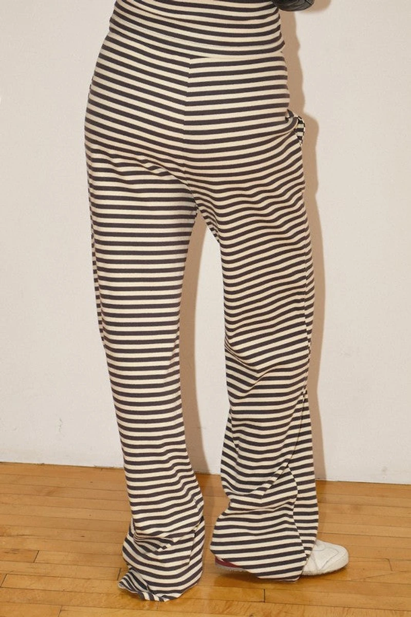 Charcoal Striped Drawstring Pants