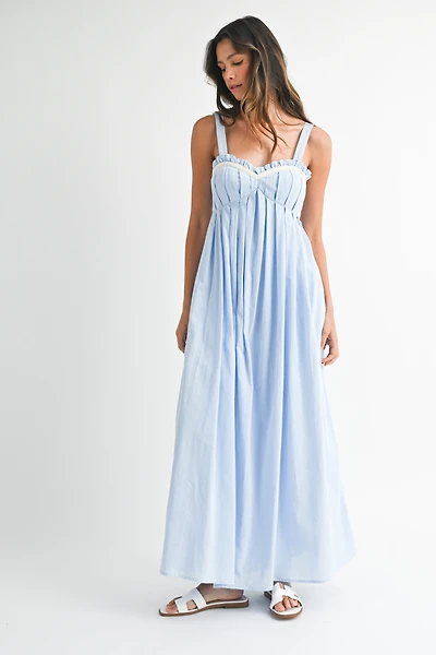 Blue Sweetheart Midi Dress