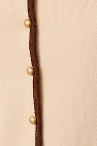 Beige Knit Button Vest
