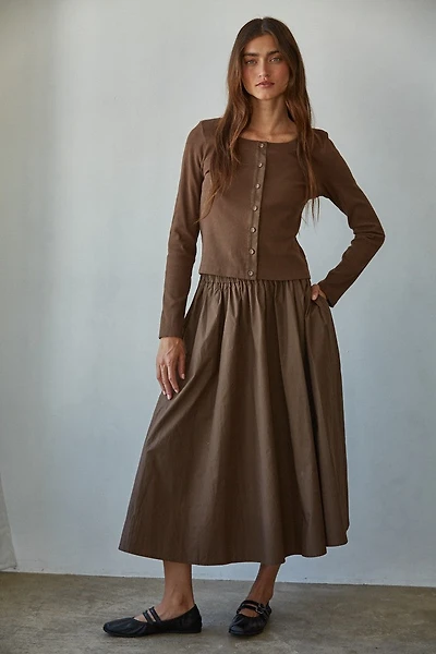 Brown Flare Skirt