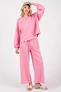 Pink Scuba Top & Pants Set