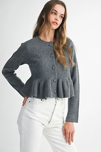 Gray Knit Button Down