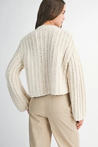 Cream Chunky Knit Cardigan