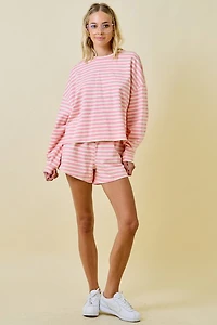 Pink/Cream Striped Terry Set