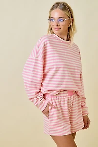 Pink/Cream Striped Terry Set