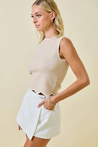 Sleeveless Knit Scallop Top