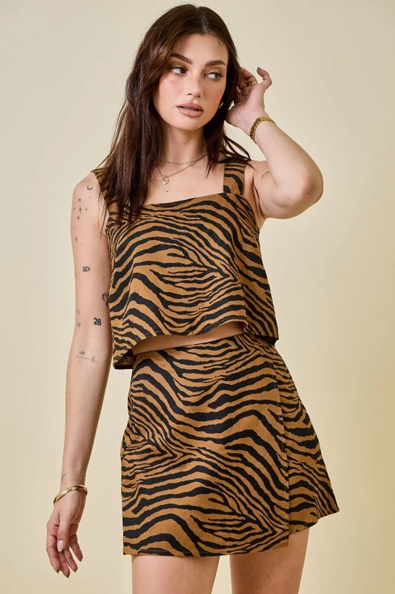 Tiger Print Crop Top