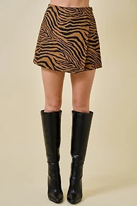 Tiger Print Mini Wrap Skort