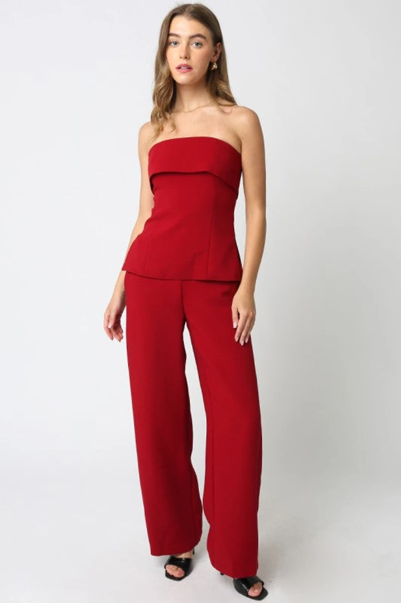 Red Emelia Tube Top