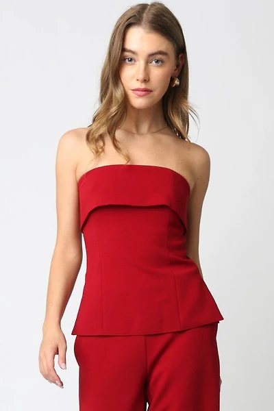 Red Emelia Tube Top