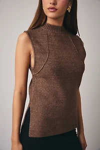 Mock Neck Sleeveless Sweater