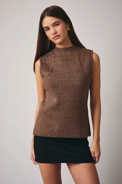 Mock Neck Sleeveless Sweater
