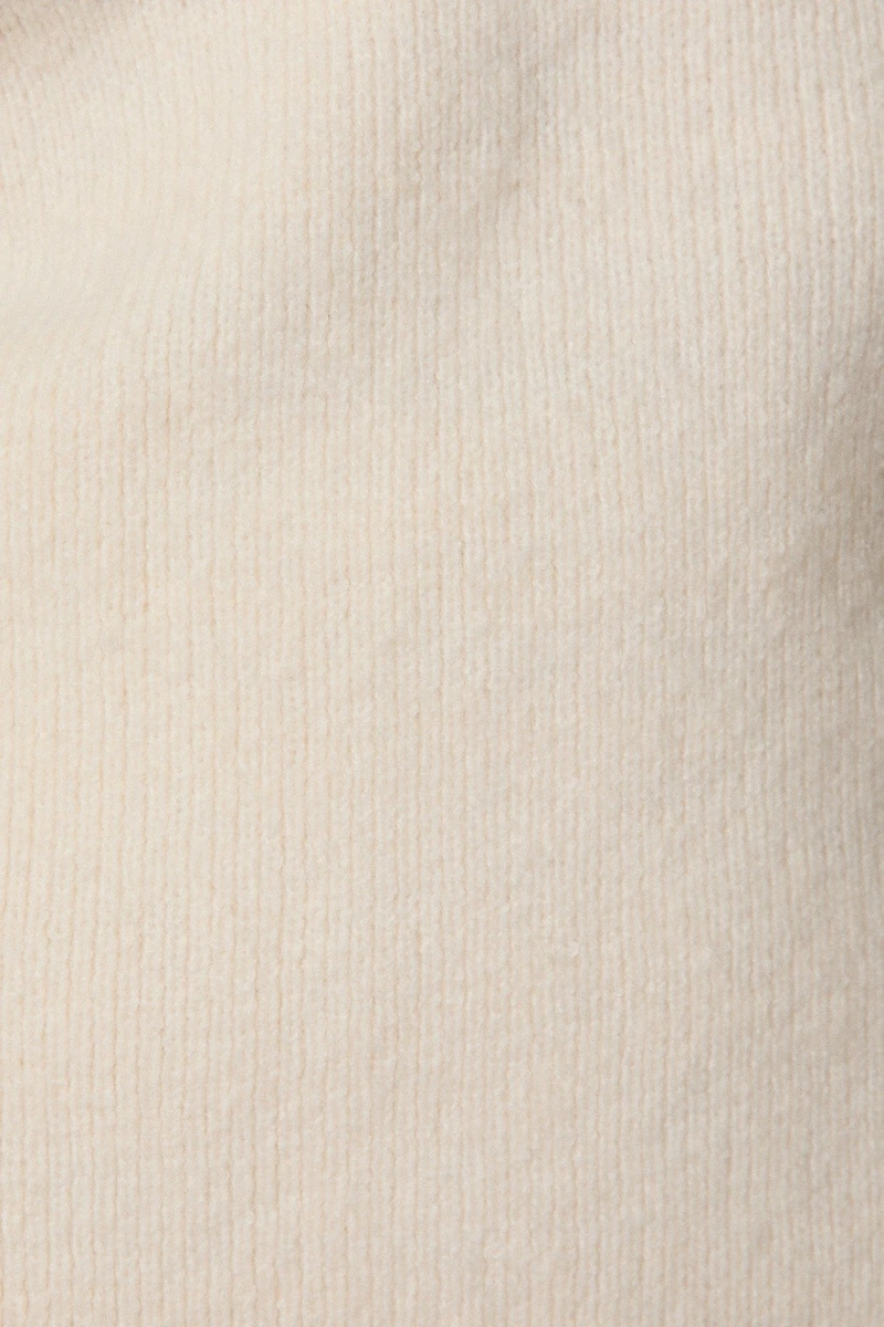 Cream Mock Neck Sleeveless Sweater