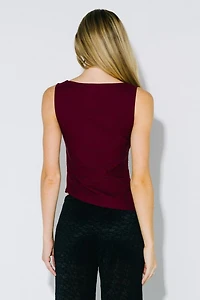 Burgundy Asymmetrical Tank Top