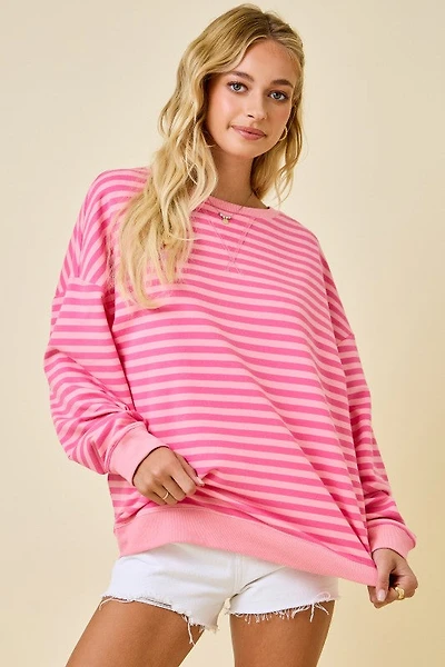 Pink/Light Pink Striped Terry Set