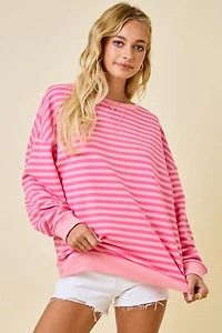 Pink/Light Pink Striped Terry Set