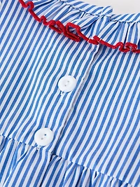 4th of July Plaid Smocked Romper