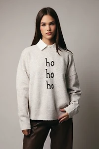 Crew Neck  'ho ho ho' Sweater