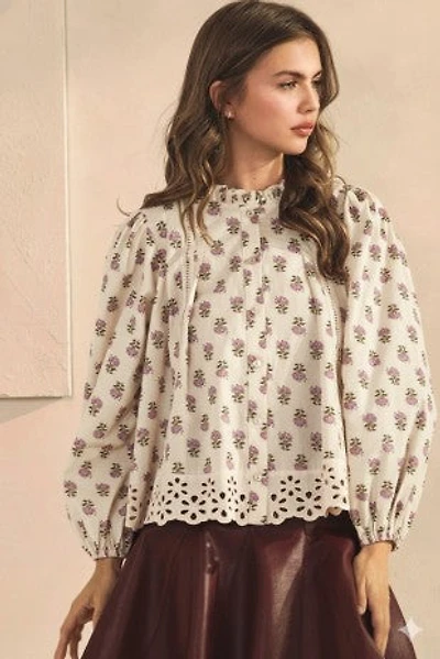 Cream Floral Blouse