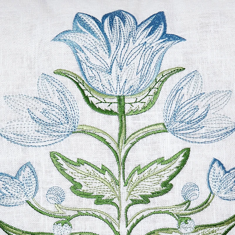 Mughal Flower Embroidered Pillow