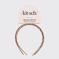 Recycled Plastic Zig Zag Headband 2pc - Neutral
