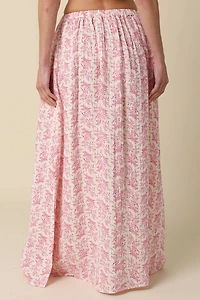 Pink Floral Maxi Skirt