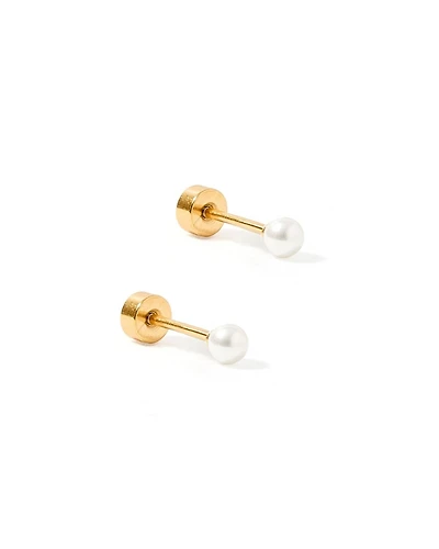 Screwback Stud Earrings Payton Pearl 3mm