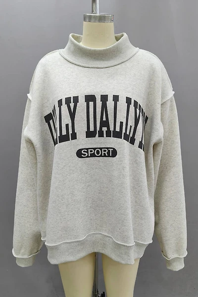 Gray 'DILLY DALLYIN' Reversible Sweatshirt