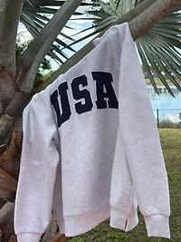 Gray Navy Blue Polka Dot USA Mockneck