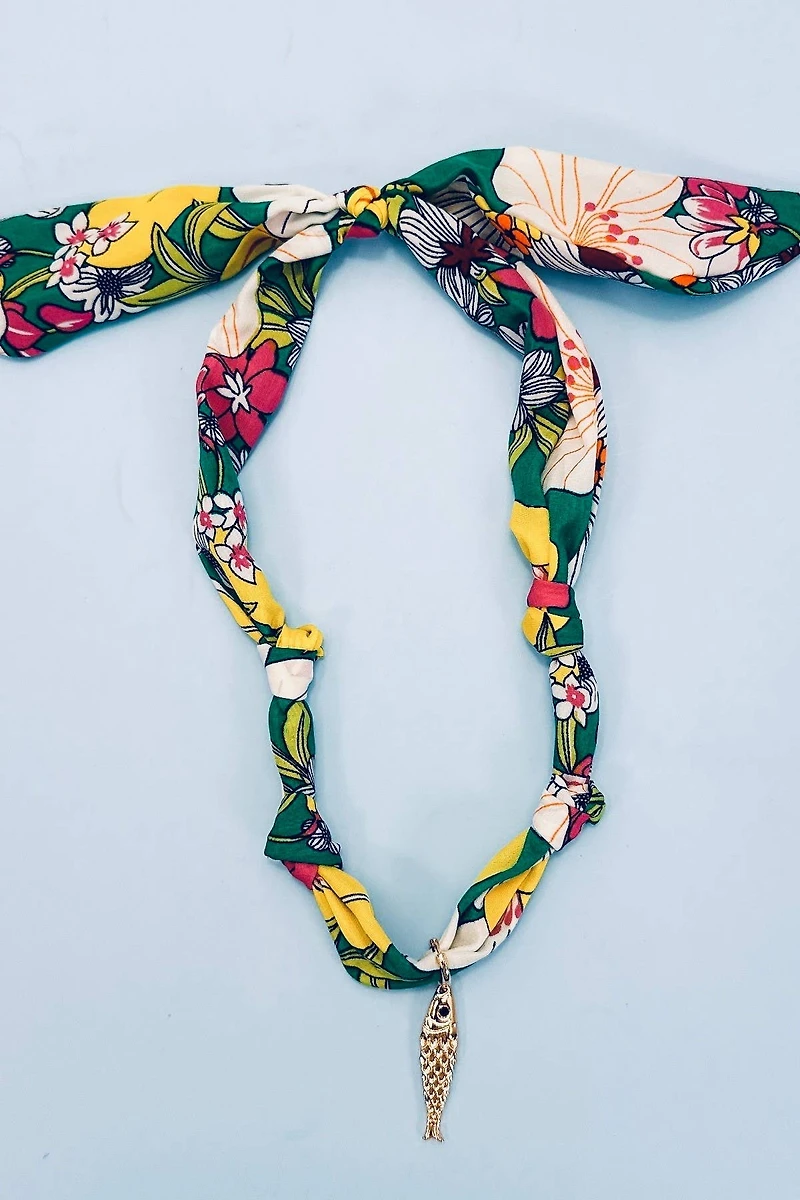 Fish Handcrafted Scarf Interchangeable Charm Necklace