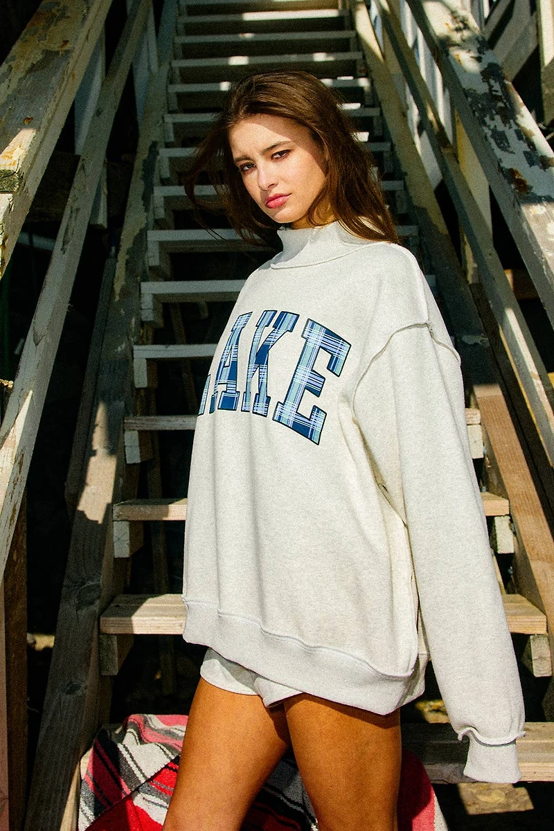 Lake/Mountain Mock-Neck Sweatshirt