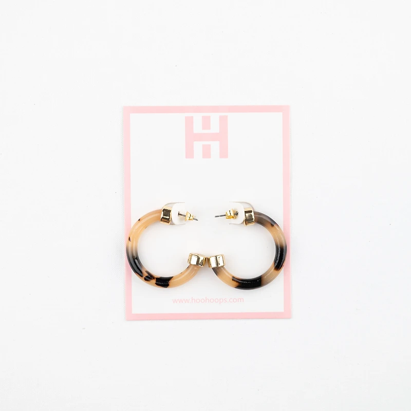 Tortoise Shell Small Hoop Earrings