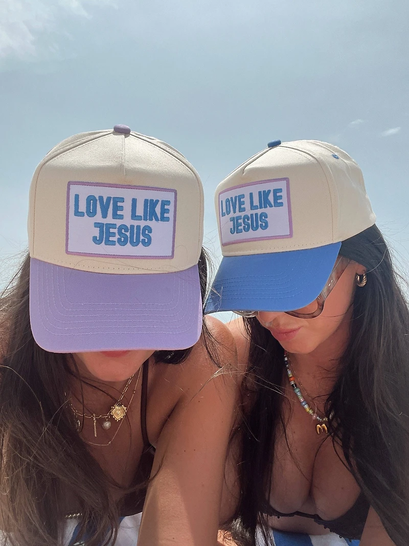 Periwinkle Love like Jesus Trucker Hat