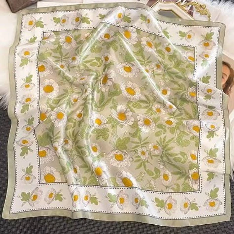 Spring Meadow Daisy Silky Banada Scarf