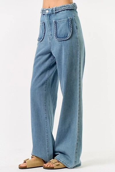 Front Pocket Denim Pants