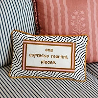 Espresso Martini Needlepoint Pillow