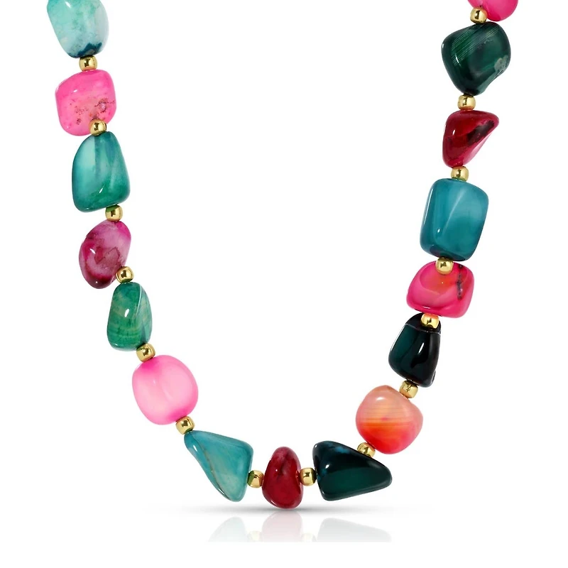 Bold Tumbled Stones Statement Necklace