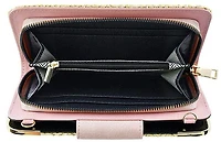 Straw Turn Lock Crossbody Wallet