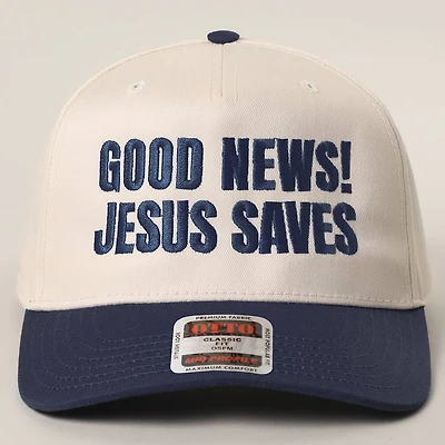 Good News Jesus Saves Trucker Hat/ Navy