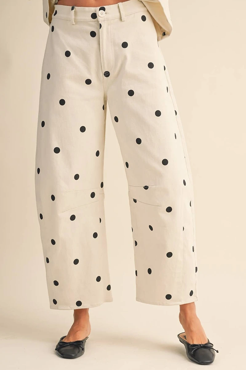 White Polka Dot Strapless Set