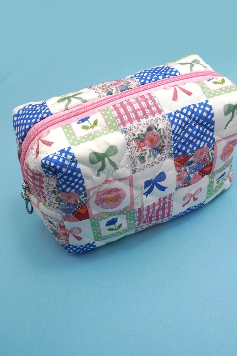 Bow Checkered Floral Bag