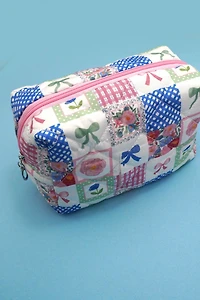 Bow Checkered Floral Bag