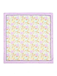 Delicate Floral Silk Finish Bandana Scarf