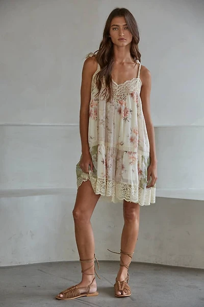 Chiffon Floral Print Mini Dress